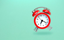 Ringing And Bouncing Red Alarm Clock Background