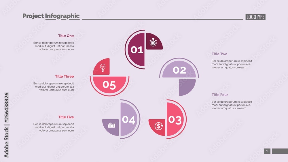 Cycle Chart with Five Elements Template Stock Vector | Adobe Stock
