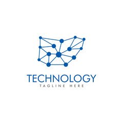 Wall Mural - technology connection logo vector