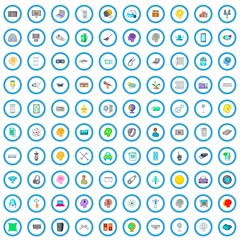 Wall Mural - 100 internet of things icons set in cartoon style for any design vector illustration