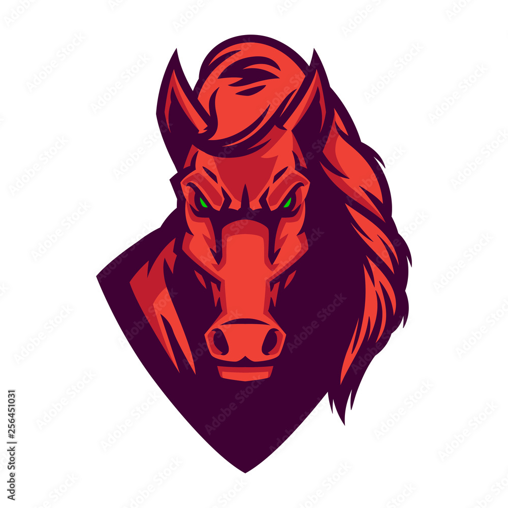 horse mascot esports logo vector illustration Stock Vector | Adobe Stock