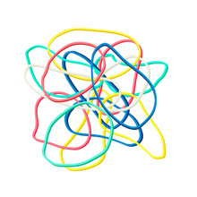 Colorful Rubber Bands On White Background