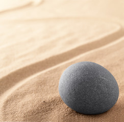 Poster - Zen stone garden for spiritual healing. Meditation and concentration sand background with copy space. Concept for hope purity harmony balance and stability.