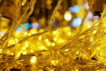 Abstract christmas light gold style for new year festival 