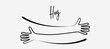 Simple line creating hug drawing. Vector illustration