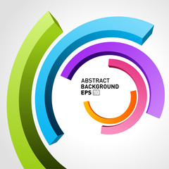 Wall Mural - Abstract 3d circle lines in perspective modern vector background.