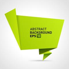 Wall Mural - Abstract origami speech bubble bend paper vector background
