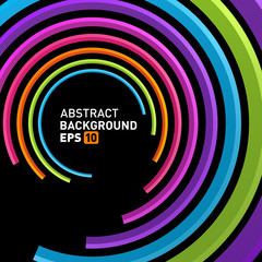 Wall Mural - Abstract 3d circle lines in perspective modern vector background.