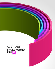 Wall Mural - Abstract 3d circle lines in perspective modern vector background.