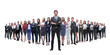 © ASDF - leader standing on the background of a large business team