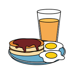 Canvas Print - delicious breakfast menu icons