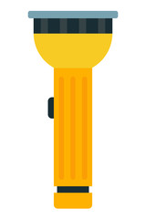 Yellow flashlight vector flat isolated