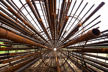 Wall Mural - Steel grid on the construction site