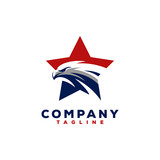 Fototapeta Zachód słońca - eagle logo design
