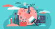 Arts vector illustration. Tiny music, literature and paint persons concept.