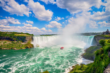 Famous Waterfall, Niagara Falls In Canada, Ontario
