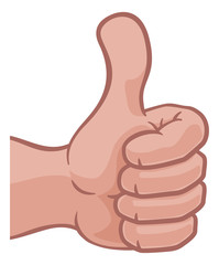 Poster - A hand icon or cartoon emoji doing a thumbs up gesture