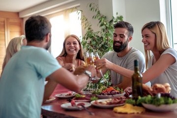 Poster - Group of friends have lunch