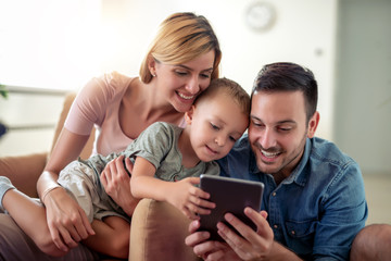 Wall Mural - Family enjoying in time together