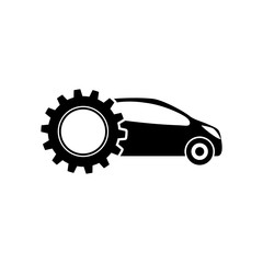 Wall Mural - Auto service icon, isolated black icon on white background