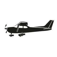 Wall Mural - Small plane vector illustration. Single engine propelled aircraft.