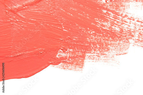 paint-texture-on-paper-living-coral-banner-with-color-of-the-year-2019-living-coral-place-for-text-image