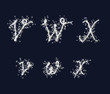 © VectorVictor - Vector sparkler alphabet font VWX letters for birthday and new year