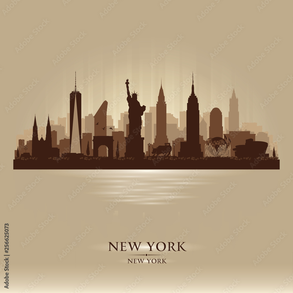 New York city skyline vector silhouette Stock Vector | Adobe Stock