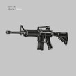 © Shkuro - M-16 legendary assault rifle vector illustration. Classic armament flat design.