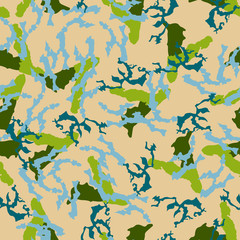 UFO camouflage of various shades of green, blue and beige colors