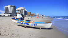 Life Guard Boat On The Beach In Atlantic City,USA