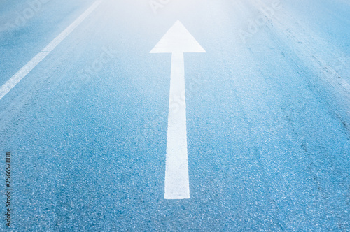 White Arrow On The Road Background Road Arrow On Asphalt Clean Road Without Cars Traffic Direction Concept Of Moving Forward To A Bright Future Close Up Trendy Light Color Buy This