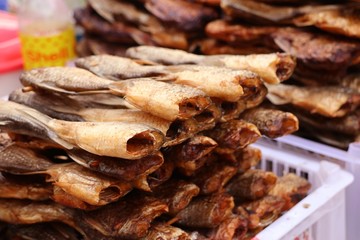 Wall Mural - Dried fish at the market