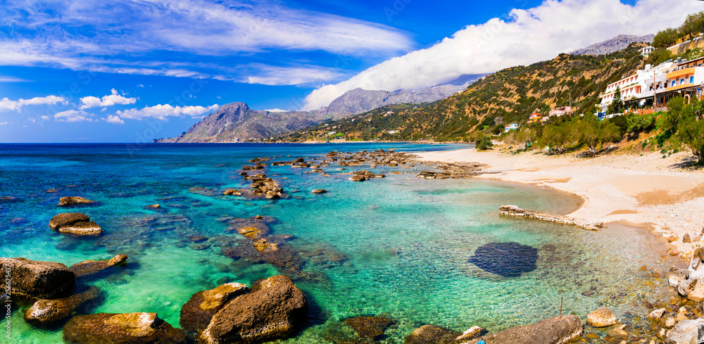 Obraz na płótnie Beautiful beaches of Crete island. Plakias on south. Greece w salonie