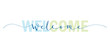 WELCOME typography banner