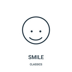 Wall Mural - smile icon vector from classics collection. Thin line smile outline icon vector illustration. Linear symbol.