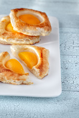 Sticker - Puff pastry with canned peaches