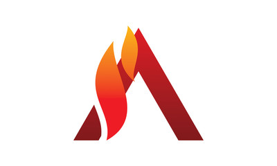 flame line triangle logo