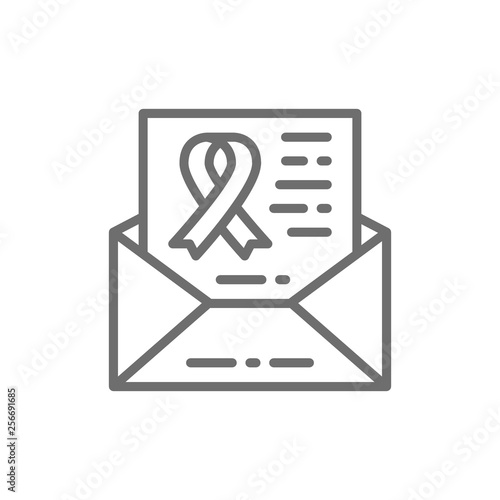 Letter With Awareness Ribbon Organs Transplant And Donation Cancer Control Volunteering Charity Line Icon Buy This Stock Vector And Explore Similar Vectors At Adobe Stock Adobe Stock