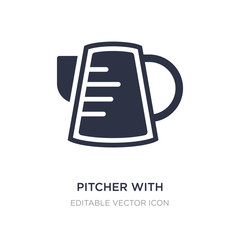 pitcher with levels icon on white background. Simple element illustration from Tools and utensils concept.