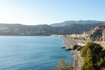 View of La Herradura Beach, Almuñecar, Granada, Andalucia, Spain