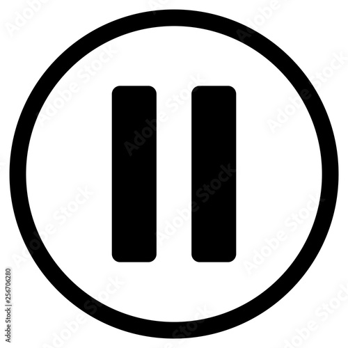 gz379 GrafikZeichnung - german - pause button - english - pause icon - rounded s Poster Mural XXL