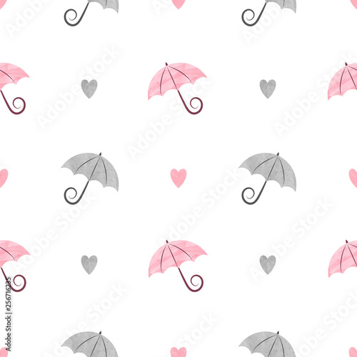 Seamless watercolor umbrell...