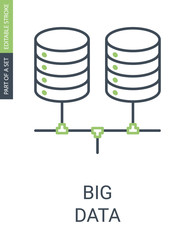 Wall Mural - Big Data Simple Linear Icon with Editable Stroke