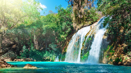 Wall Mural - Waterfall, Chiflon Cascades, Chiapas, Mexico