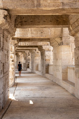 Wall Mural - Interior columns in the Arles amphitheatre. The Arles Amphitheatre is a Roman amphitheatre in the southern French town of Arles