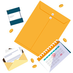 Sticker - office supplies and manila envelope