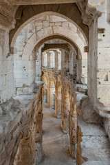 Wall Mural - Interior columns in the Arles amphitheatre. The Arles Amphitheatre is a Roman amphitheatre in the southern French town of Arles