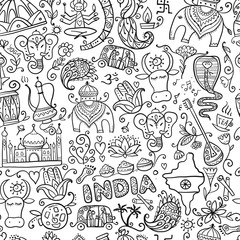 Wall Mural - Indian lifestyle. Seamless pattern for your design