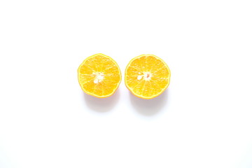 Sticker - Slice of orange isolated on white background